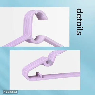 Plastic Cloth Hanger 6 PCS, Cloth Hanger for Drying Clothes, Dual Use for Hanging in Wardrobe, Durable PP Material Light Purple-thumb2