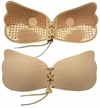 Everyday Heavily Padded Stick On Bra  (Beige-Medium Size)-thumb1