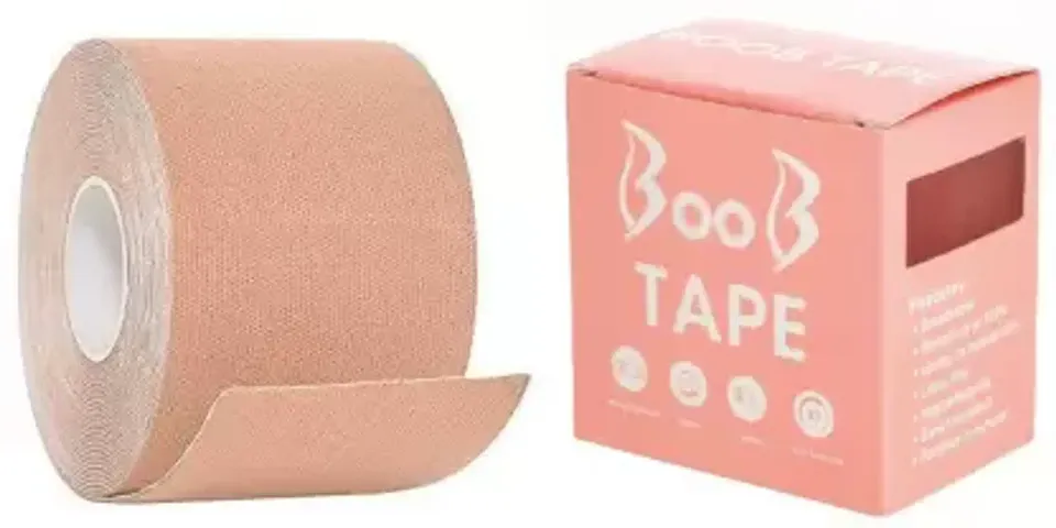 Premium Boob Lift Tape for Perfect Breast Push Up|Ultra Thin Peel and Stick Bra Petals (Beige Pack of 1)