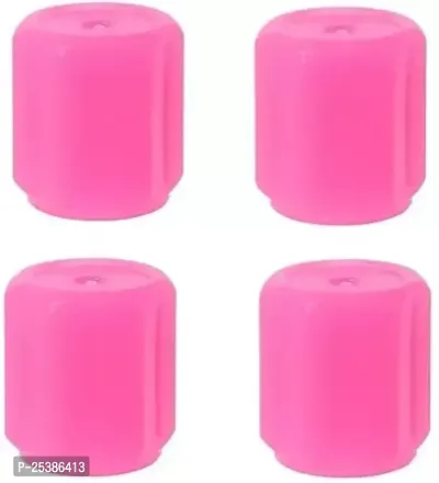Plastic Tyre Valve Cap for Car  (Cylinder)4pcs pink cap-thumb0