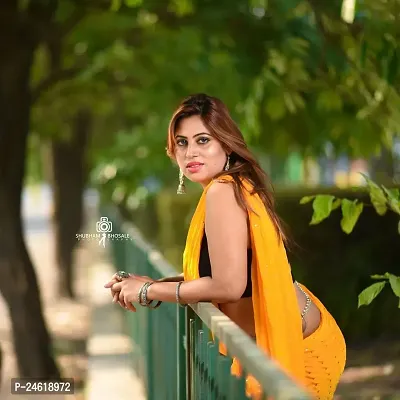 Stylish Chiffon Saree With Blouse Piece For Women-thumb2