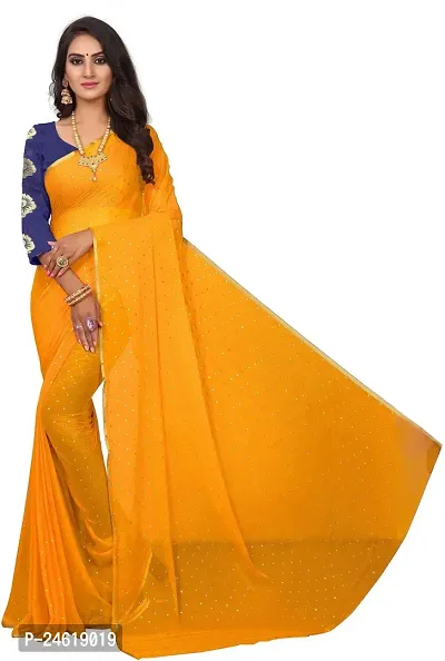 Stylish Chiffon Saree With Blouse Piece For Women