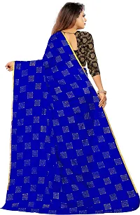 Alluring Blue Chiffon Printed Bollywood Saree with Blouse piece-thumb3