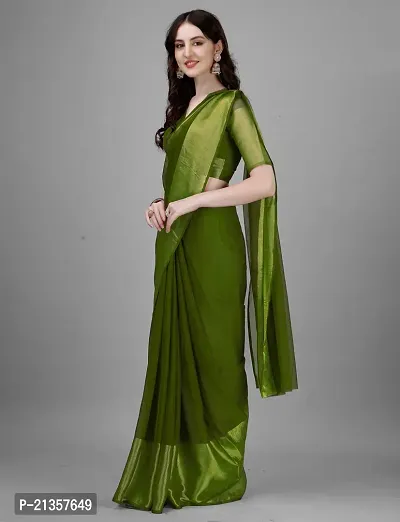 Women Stylish Chiffon Self Pattern Saree with Blouse piece-thumb3