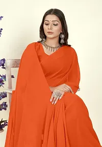 Women Stylish Georgette Self Pattern Saree with Blouse piece-thumb2