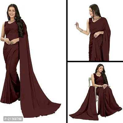 Women Stylish Georgette Self Pattern Saree with Blouse piece-thumb0