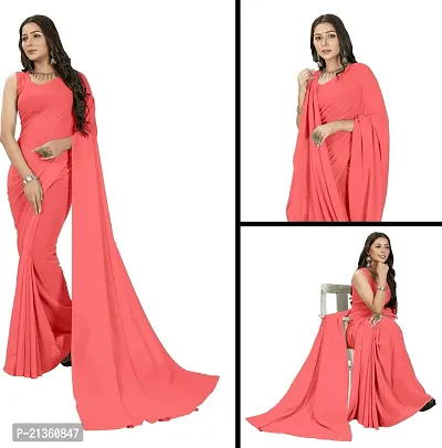 Women Stylish Georgette Self Pattern Saree with Blouse piece