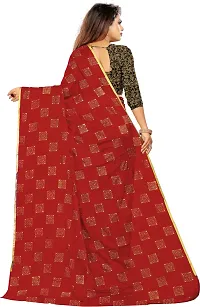 Alluring Red Chiffon Printed Bollywood Saree with Blouse piece-thumb3