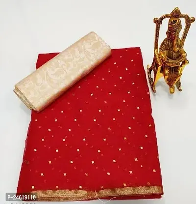 Stylish Chiffon Saree With Blouse Piece For Women