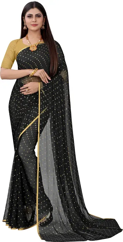 Stylish Chiffon Saree With Blouse Piece For Women