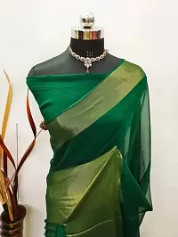 Women Stylish Chiffon Self Pattern Saree with Blouse piece-thumb1