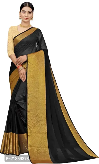 Women Stylish Chiffon Self Pattern Saree with Blouse piece