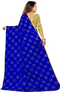 Alluring Blue Chiffon Printed Bollywood Saree with Blouse piece-thumb3