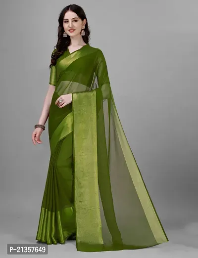 Women Stylish Chiffon Self Pattern Saree with Blouse piece-thumb0