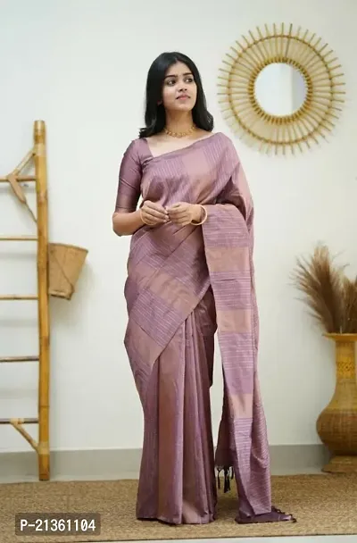 Women Stylish Art Silk Self Pattern Saree with Blouse piece