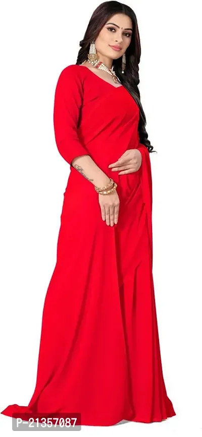 Women Stylish Georgette Self Pattern Saree with Blouse piece-thumb3