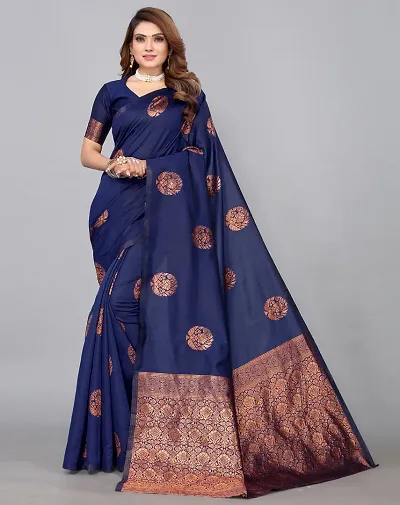 Elegant Silk Cotton Saree with Blouse piece 