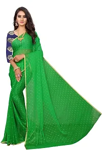 Stylish Chiffon Saree With Blouse Piece For Women-thumb1