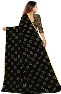 Alluring Black Chiffon Printed Bollywood Saree with Blouse piece-thumb3