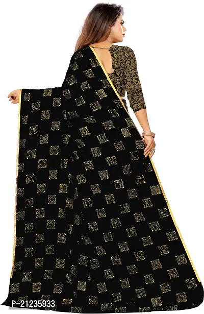 Alluring Black Chiffon Printed Bollywood Saree with Blouse piece-thumb4