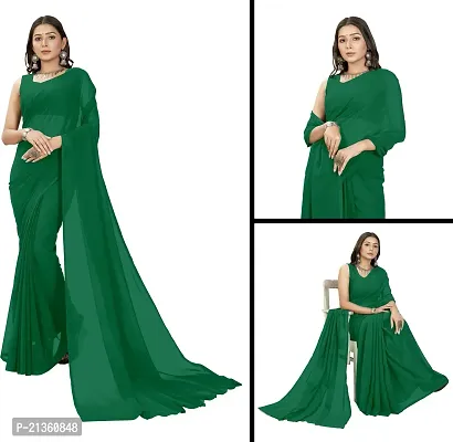 Women Stylish Georgette Self Pattern Saree with Blouse piece