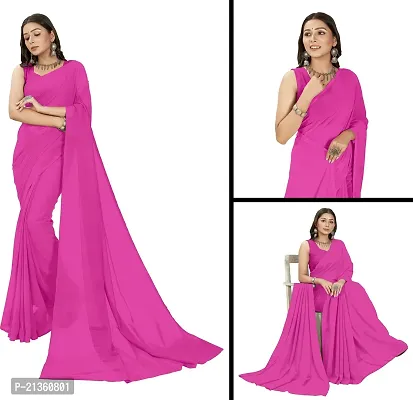 Women Stylish Georgette Self Pattern Saree with Blouse piece