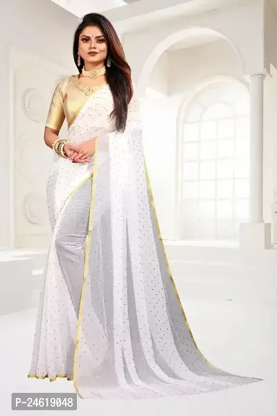 Stylish Chiffon Saree With Blouse Piece For Women-thumb2