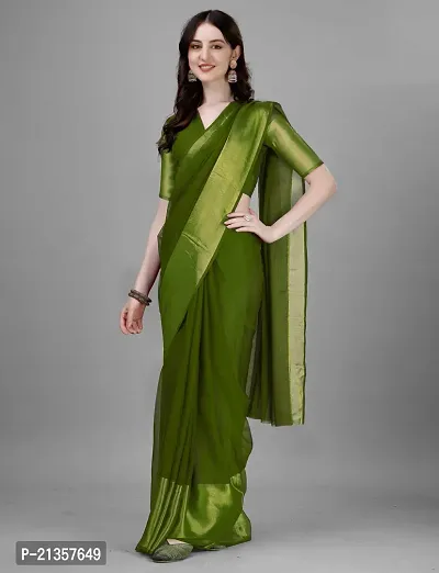 Women Stylish Chiffon Self Pattern Saree with Blouse piece-thumb2