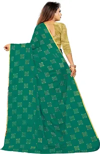 Alluring Dark Green Chiffon Printed Bollywood Saree with Blouse piece-thumb2