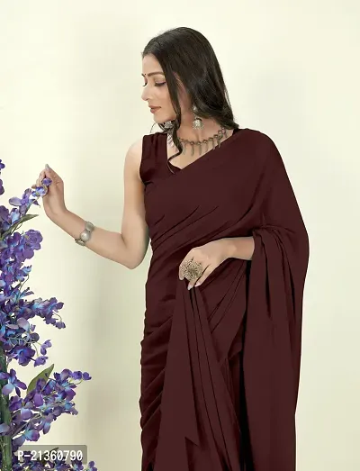 Women Stylish Georgette Self Pattern Saree with Blouse piece-thumb3