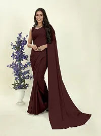 Women Stylish Georgette Self Pattern Saree with Blouse piece-thumb1