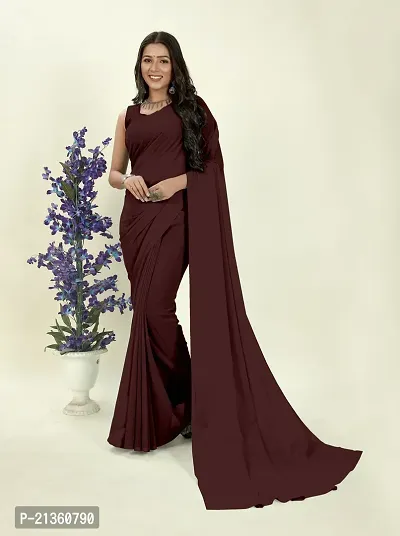 Women Stylish Georgette Self Pattern Saree with Blouse piece-thumb2