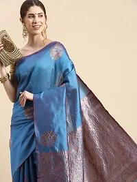 Women Stylish Chanderi Cotton Self Pattern Saree with Blouse piece-thumb2