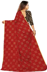 Alluring Red Chiffon Printed Bollywood Saree with Blouse piece-thumb3