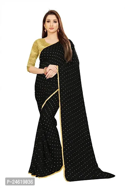 Stylish Chiffon Saree With Blouse Piece For Women-thumb0