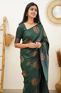 Women Stylish Art Silk Self Pattern Saree with Blouse piece-thumb2