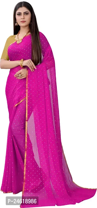 Stylish Chiffon Saree With Blouse Piece For Women-thumb3