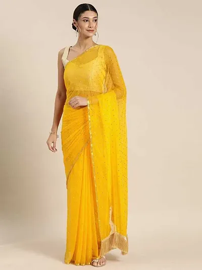 Stylish Chiffon Saree With Blouse Piece For Women