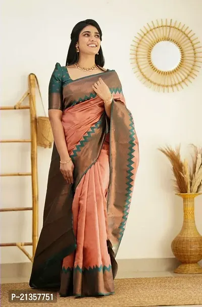 Women Stylish Art Silk Self Pattern Saree with Blouse piece-thumb0