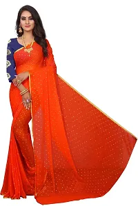 Stylish Chiffon Saree With Blouse Piece For Women-thumb1