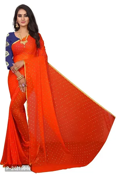 Stylish Chiffon Saree With Blouse Piece For Women-thumb2