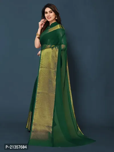 Women Stylish Chiffon Self Pattern Saree with Blouse piece-thumb3