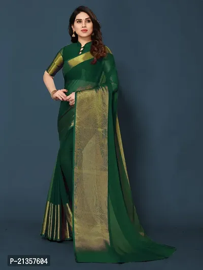 Women Stylish Chiffon Self Pattern Saree with Blouse piece-thumb2