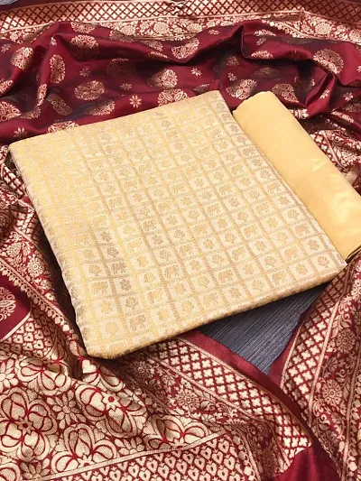 Fancy Printed Banarasi Cotton Unstitched Dress Material