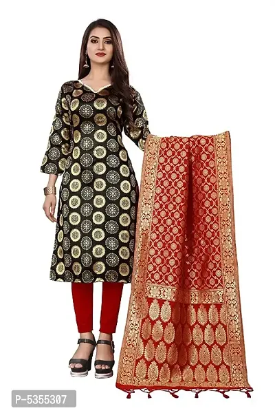 Womens Heavy Santoon Silk Dress Material With Dupatta