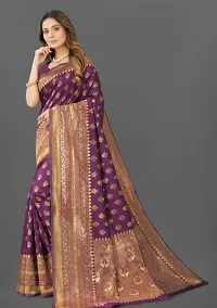 Classic Chanderi Cotton Jacquard Saree with Blouse piece-thumb3