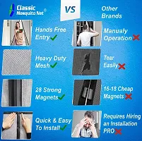 Classic Mosquito Net For Door Polyester Magnetic Curtain Auto Closing Insect Screen For All Door Types With Self Adhesive Hook Tape-thumb2
