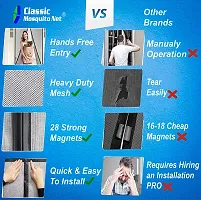 Classic Mosquito Net For Door Fiberglass Magnetic Curtain Auto Closing Insect Screen For All Door Types With Self Adhesive Hook Tape-thumb2