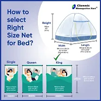 Classic Mosquito Net for Double Bed  King Size Premium Foldable Machardani Polyester,30GSM Strong Net ,PVC Coated Corrosion Resistant Steel Wire -Blue-thumb2