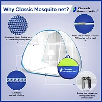 Classic Mosquito Net for Double Bed  King Size Premium Foldable Machardani Polyester,30GSM Strong Net ,PVC Coated Corrosion Resistant Steel Wire -Blue-thumb4